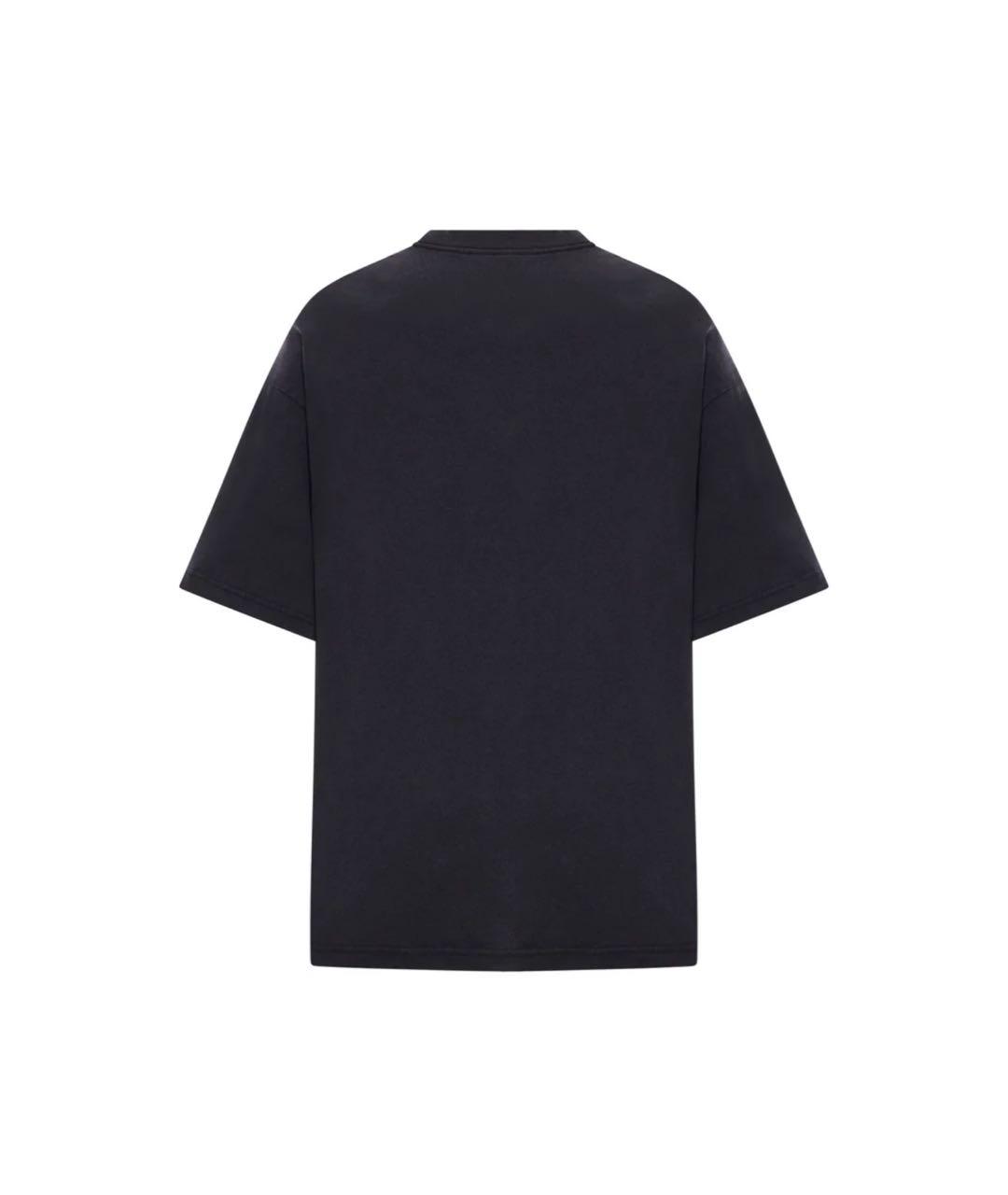 BALENCIAGA Черная хлопковая футболка, фото 2