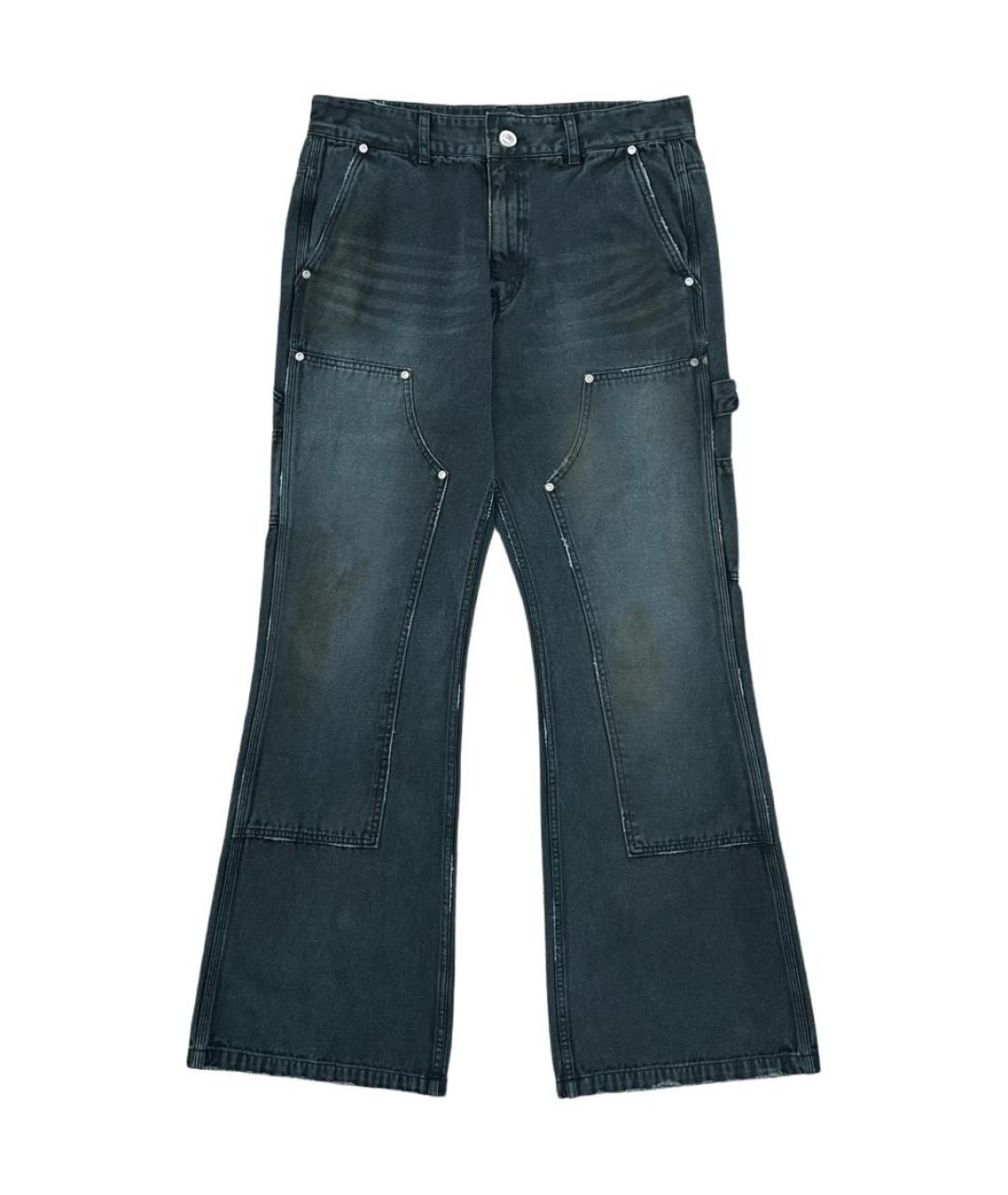 PROTOCOL INDEX Черные хлопковые прямые джинсы, фото 1