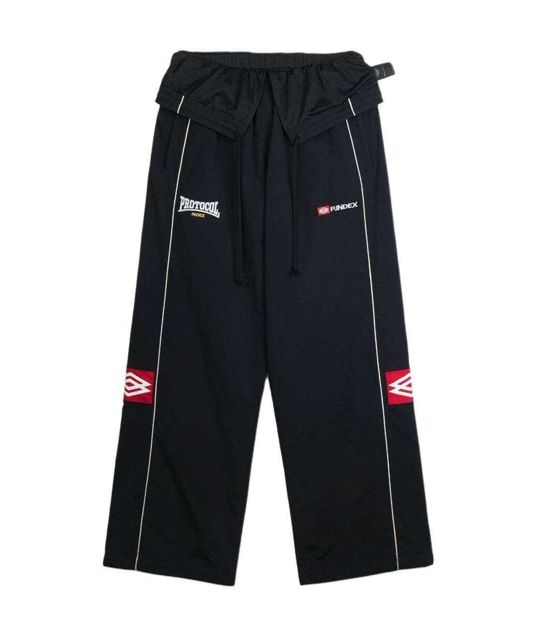 PROTOCOL INDEX Черные синтетические классические брюки, фото 1