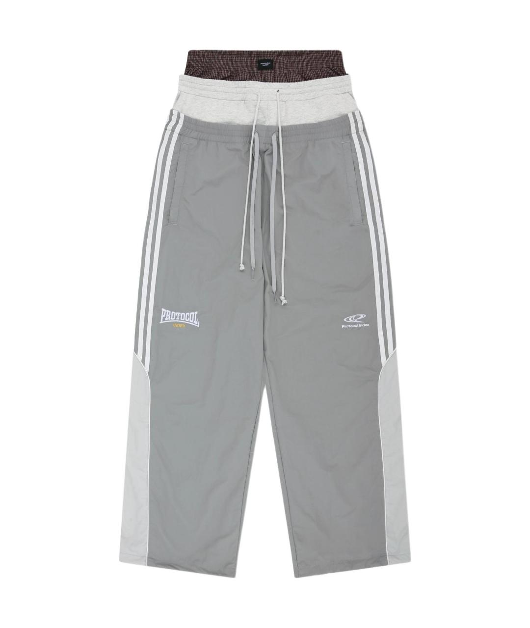 PROTOCOL INDEX Серые синтетические классические брюки, фото 1