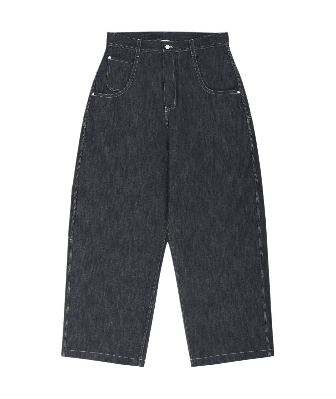 PROTOCOL INDEX Синие хлопковые прямые джинсы, фото 1