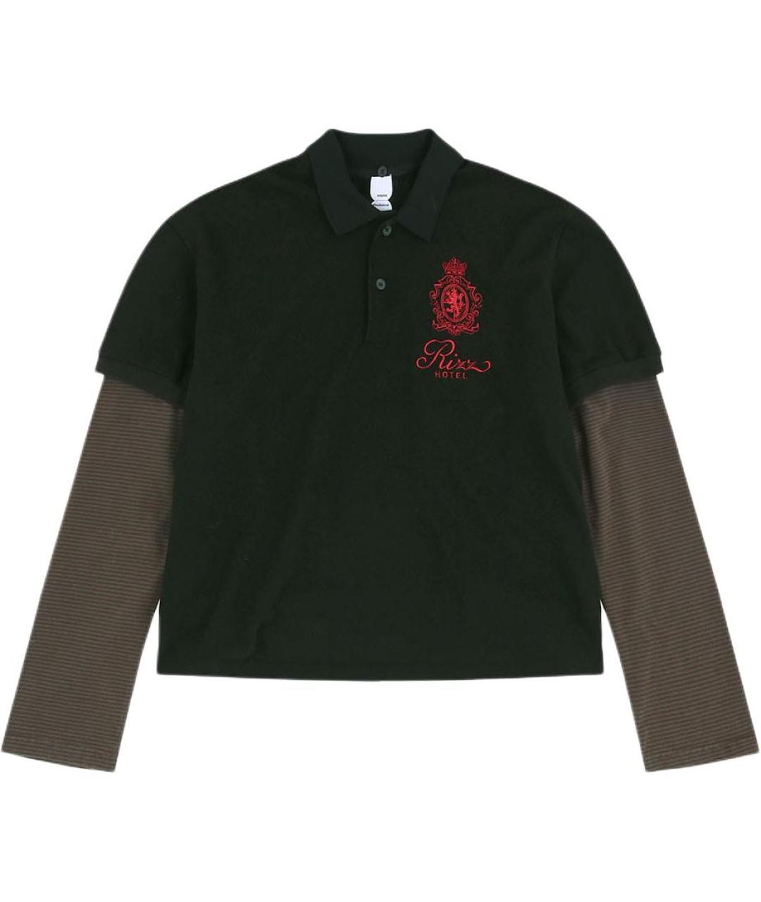 PROTOCOL INDEX Черное хлопковое поло с длинным рукавом, фото 3