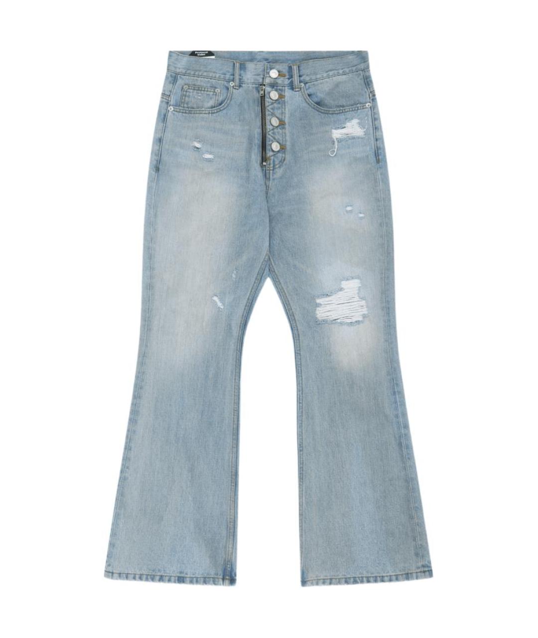 PROTOCOL INDEX Синие хлопковые прямые джинсы, фото 1