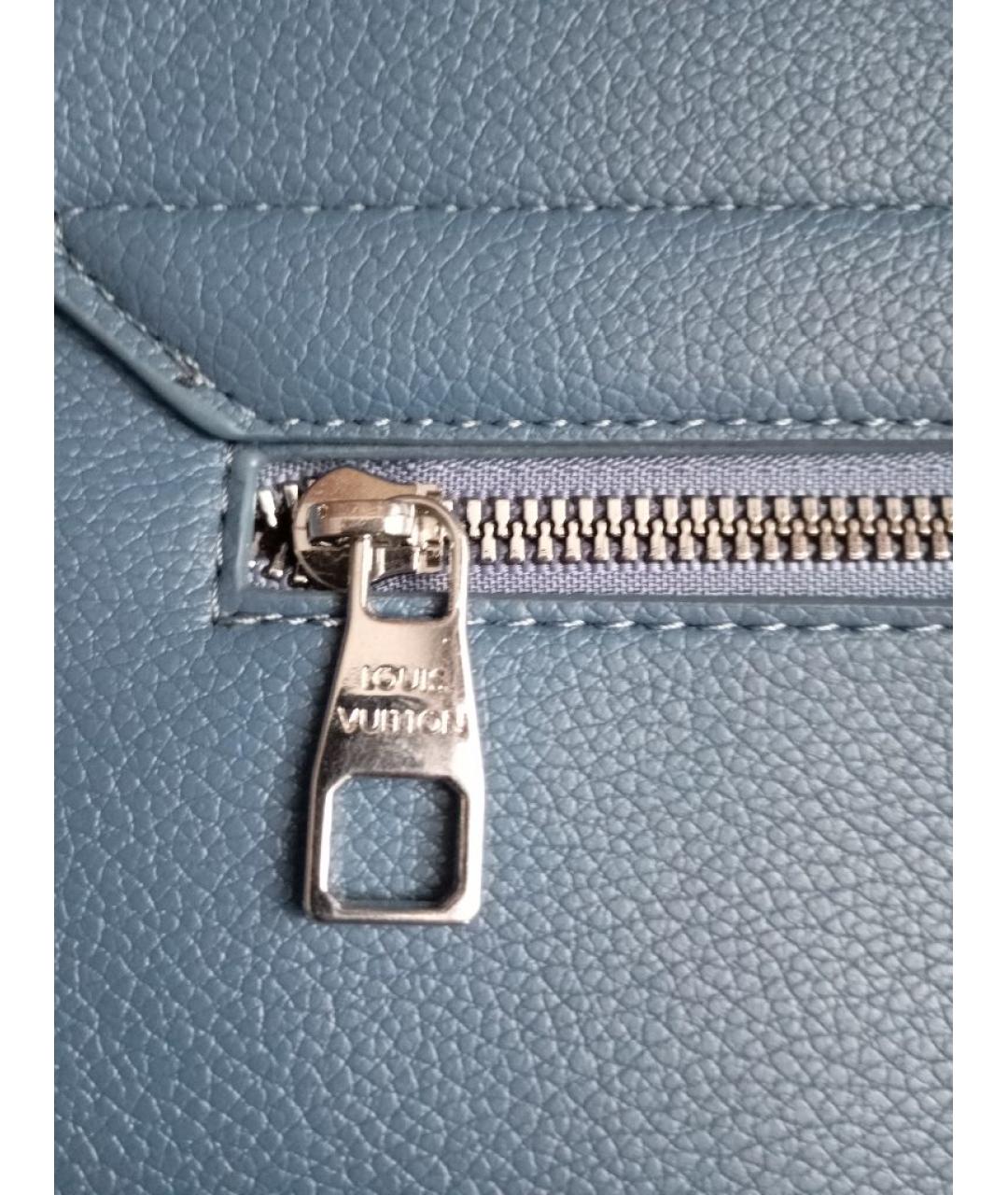 LOUIS VUITTON Темно-синяя сумка на плечо из искусственной кожи, фото 3