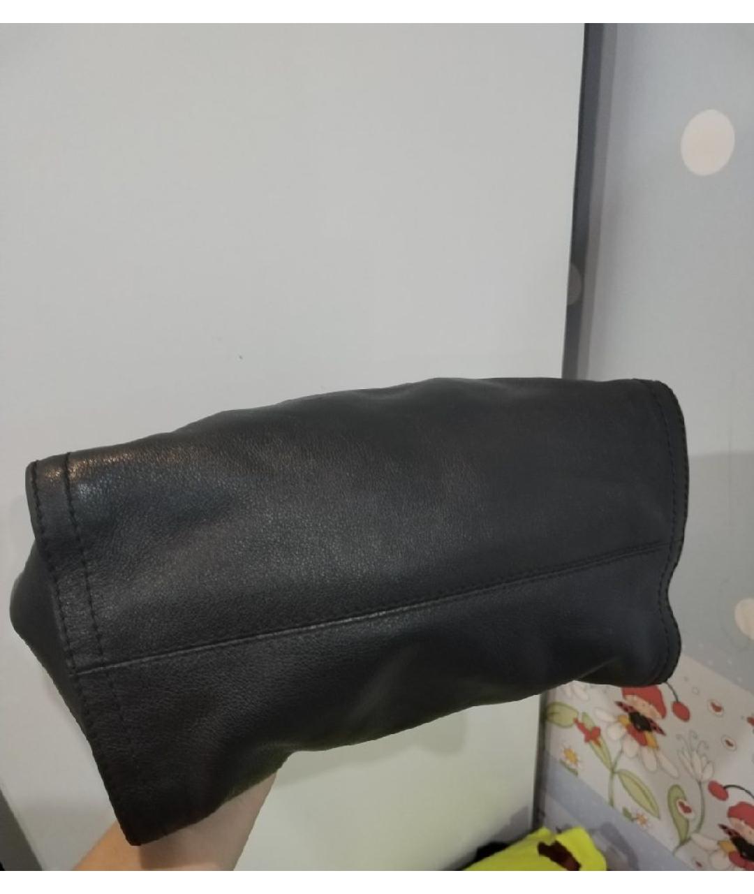 CAROLINA HERRERA Черная кожаная сумка тоут, фото 4