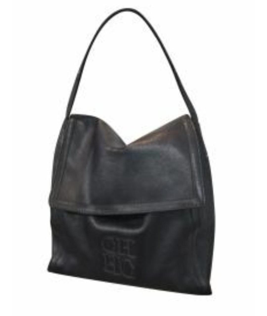 CAROLINA HERRERA Черная кожаная сумка тоут, фото 6