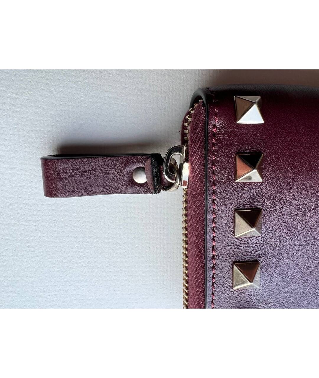 VALENTINO Бордовый кожаный кошелек, фото 3