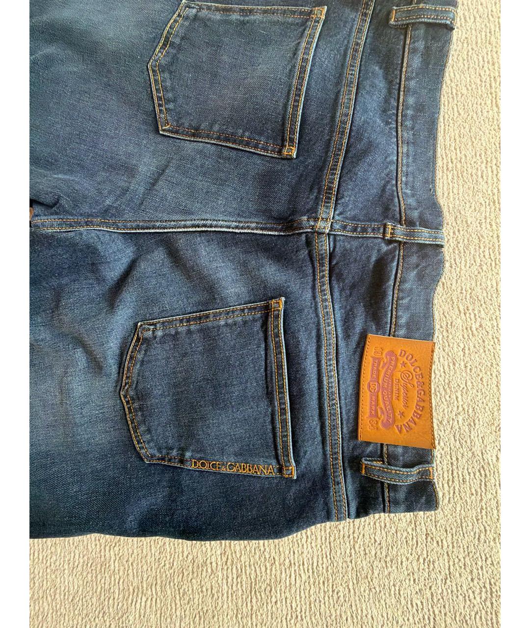 DOLCE&GABBANA Синие хлопковые джинсы скинни, фото 4