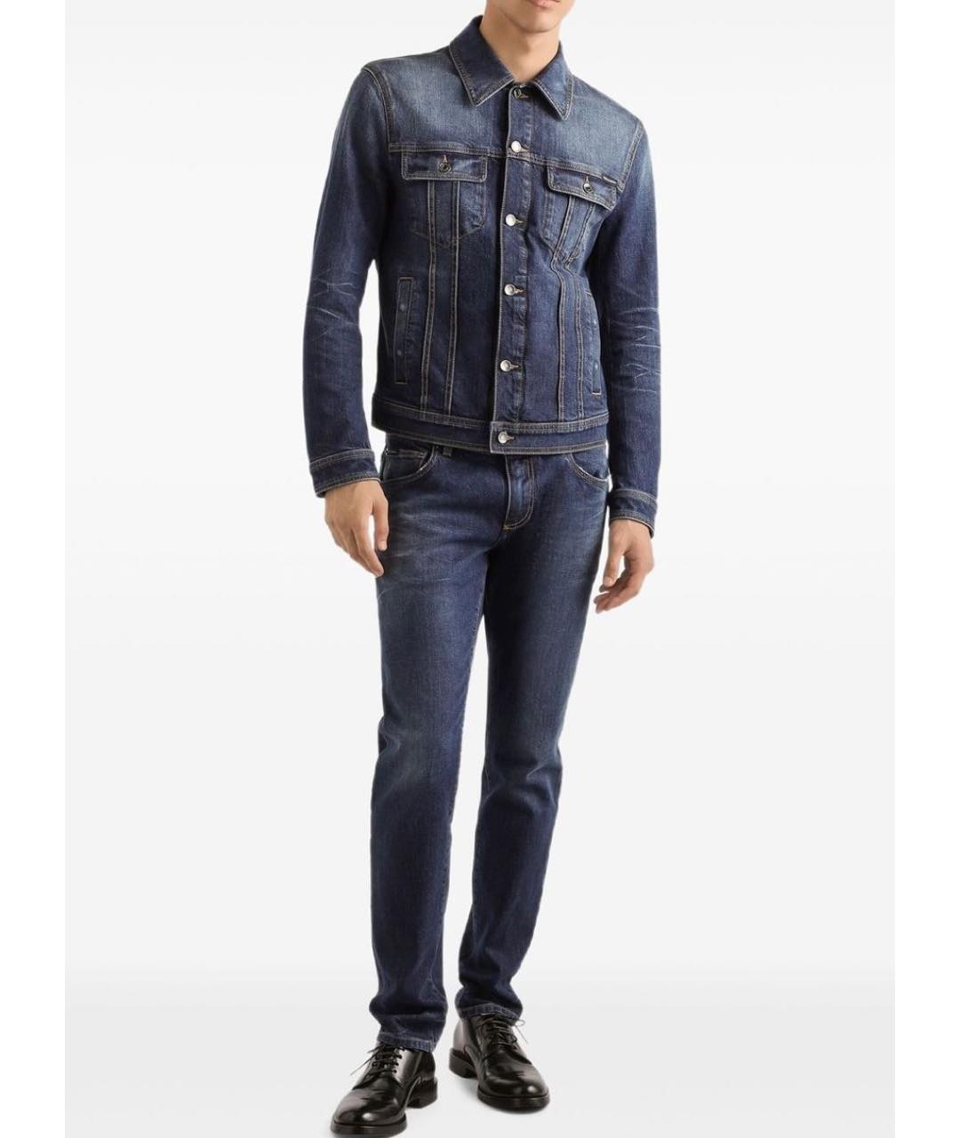 DOLCE&GABBANA Синие хлопковые джинсы скинни, фото 4