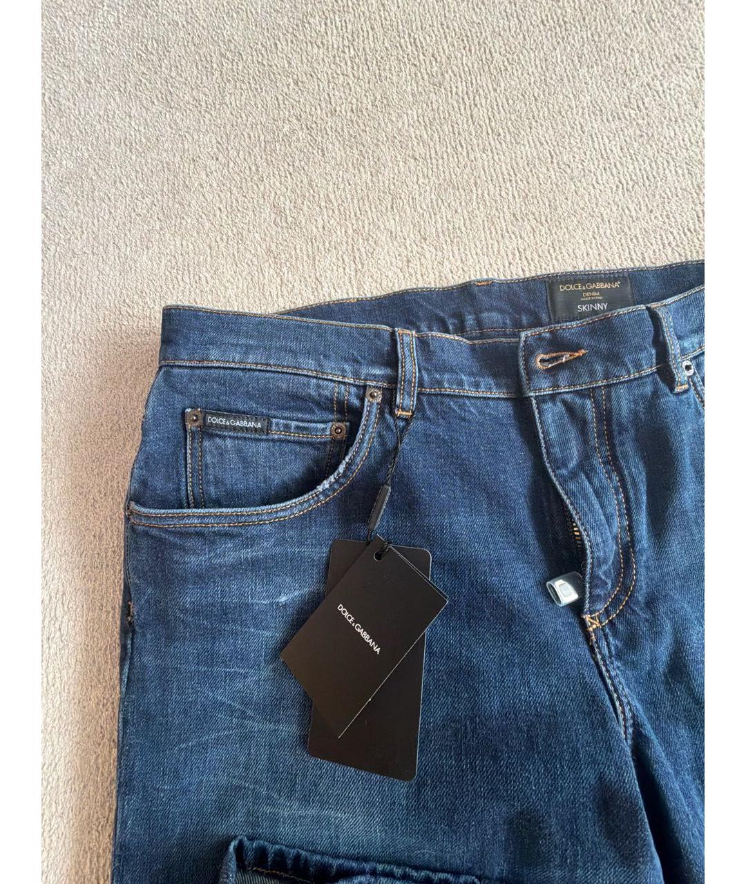DOLCE&GABBANA Синие хлопковые джинсы скинни, фото 5