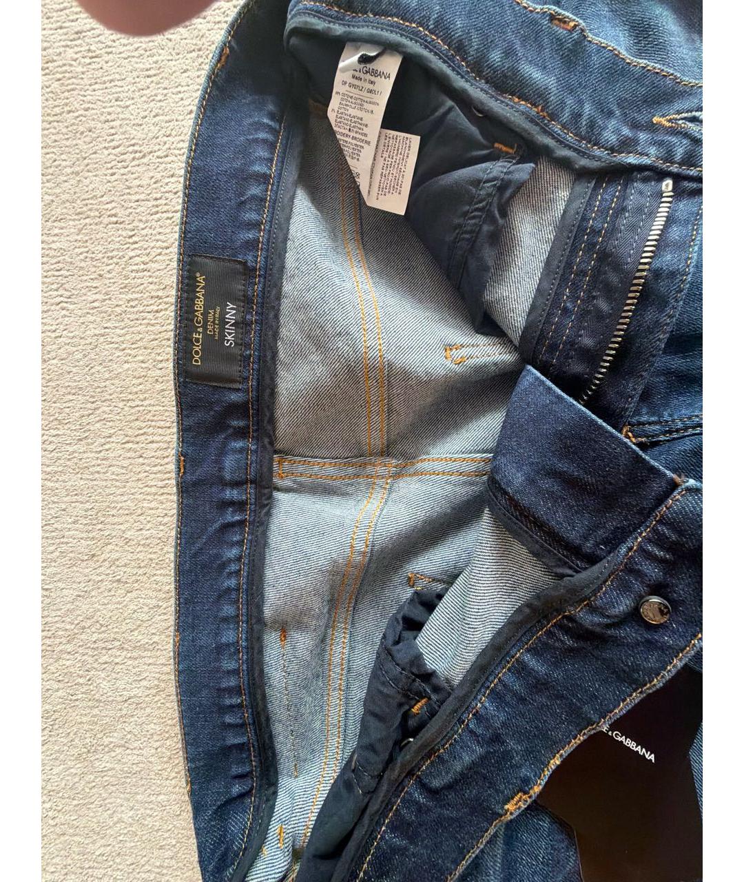 DOLCE&GABBANA Синие хлопковые джинсы скинни, фото 3