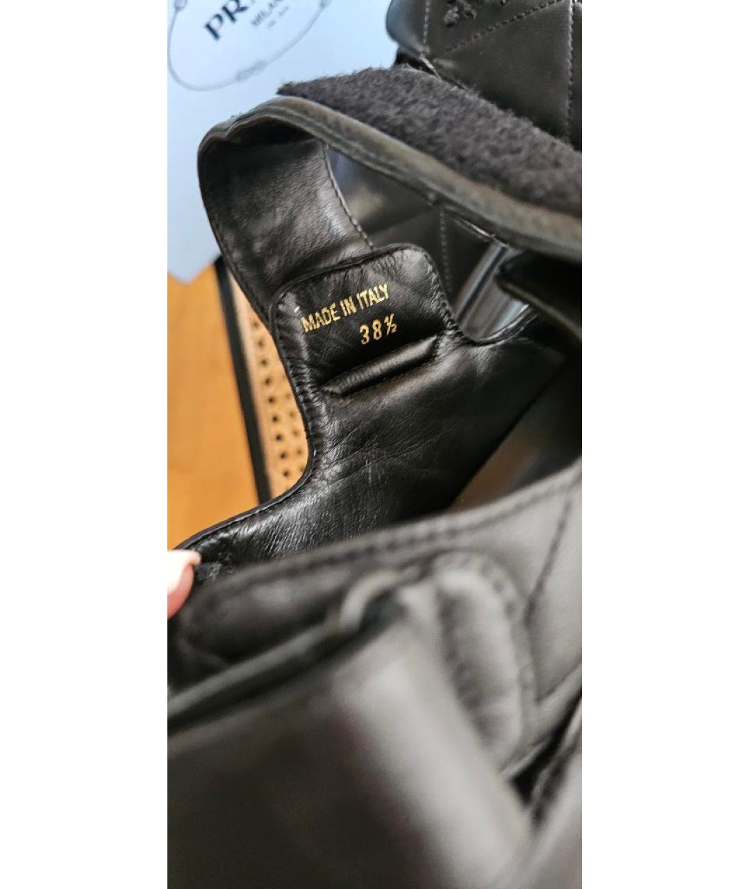 PRADA Черные кожаные сандалии, фото 5