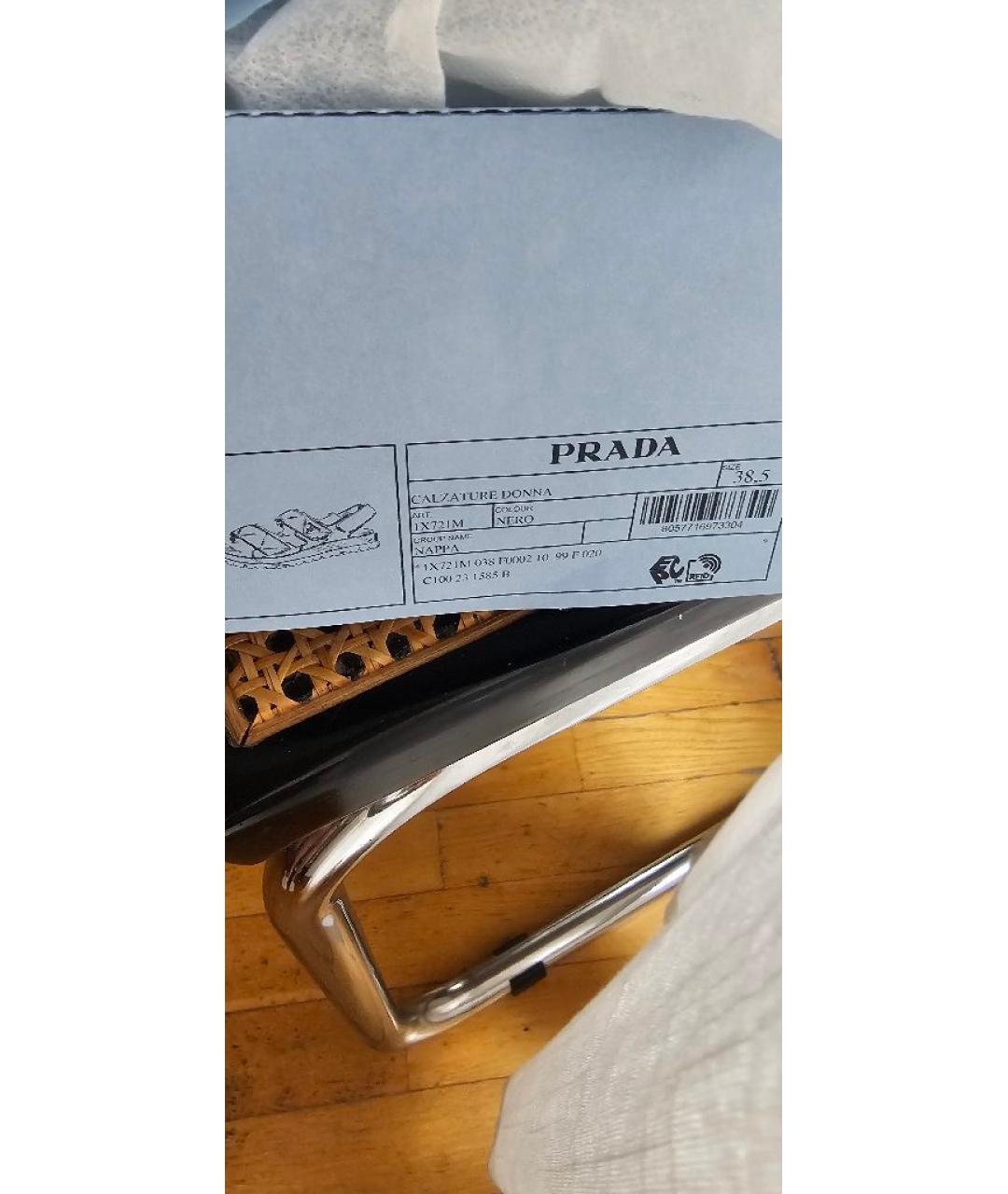 PRADA Черные кожаные сандалии, фото 7