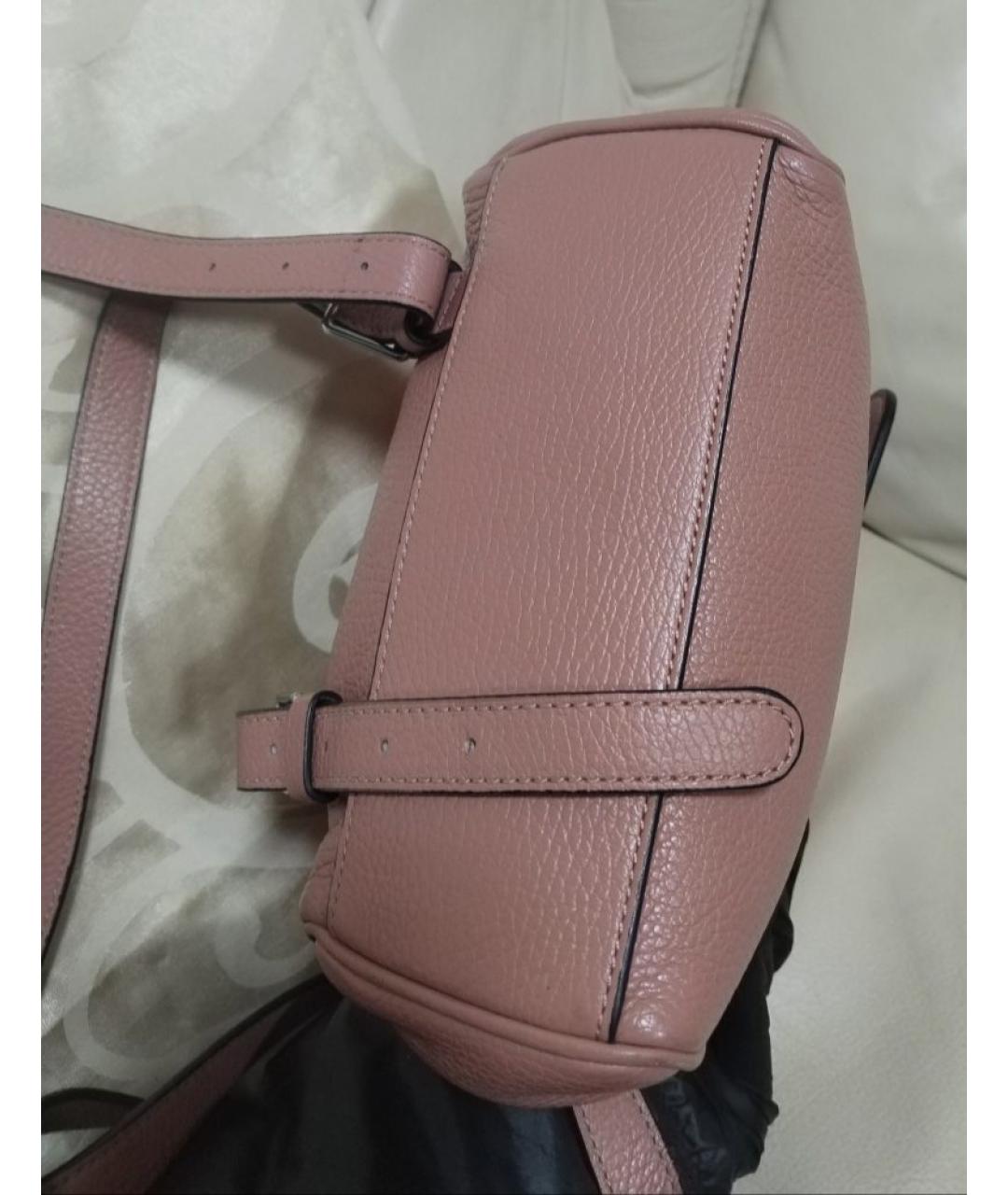 COCCINELLE Розовый кожаный рюкзак, фото 3