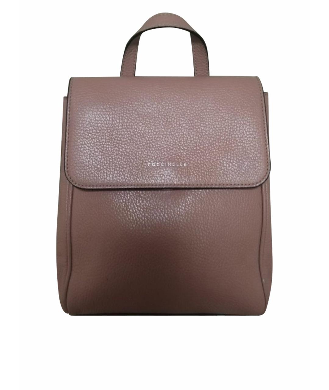 COCCINELLE Розовый кожаный рюкзак, фото 1