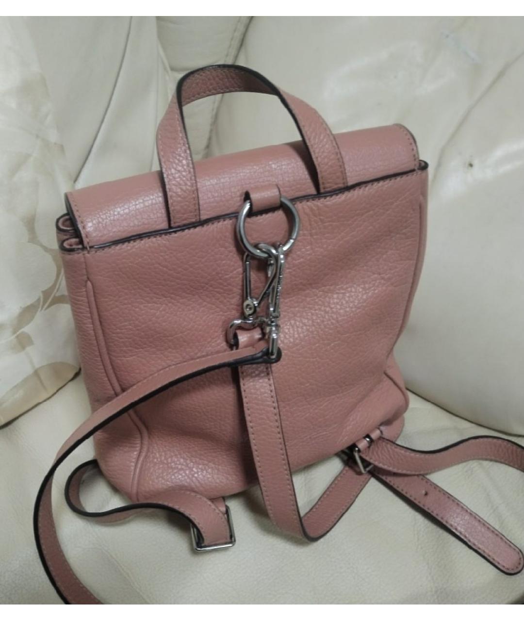 COCCINELLE Розовый кожаный рюкзак, фото 2