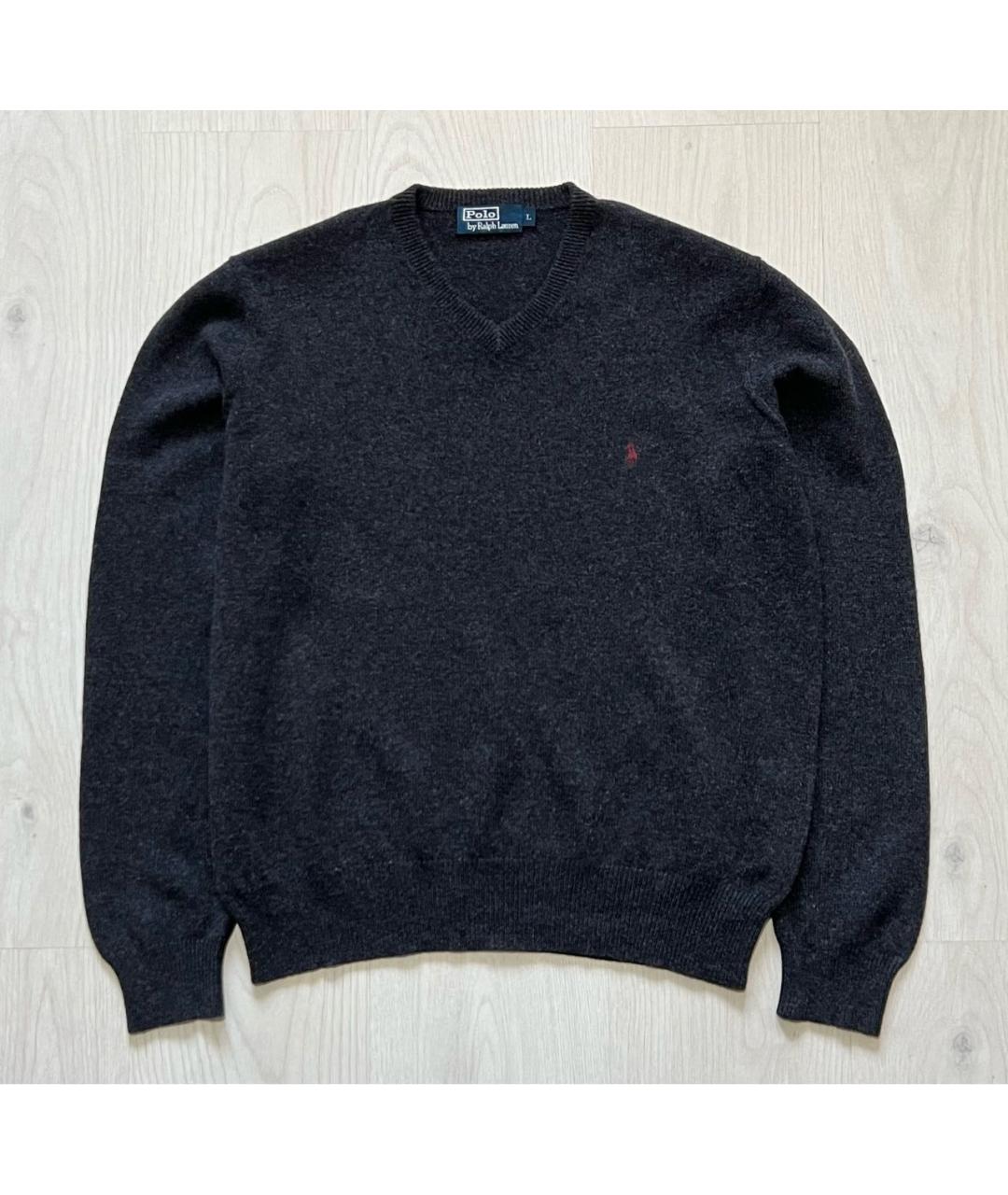RALPH LAUREN Антрацитовый шерстяной джемпер / свитер, фото 8