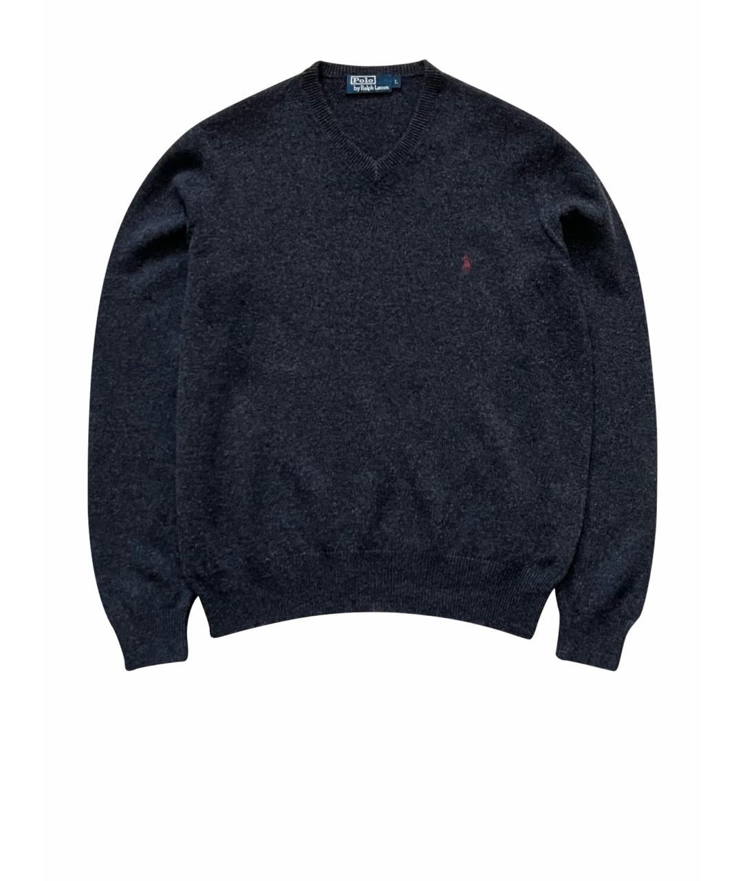 RALPH LAUREN Антрацитовый шерстяной джемпер / свитер, фото 1