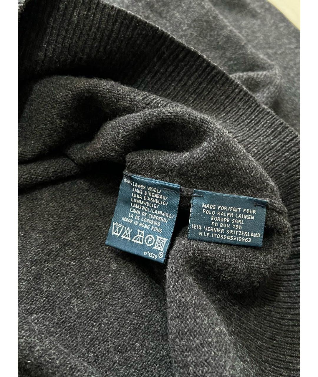 RALPH LAUREN Антрацитовый шерстяной джемпер / свитер, фото 7