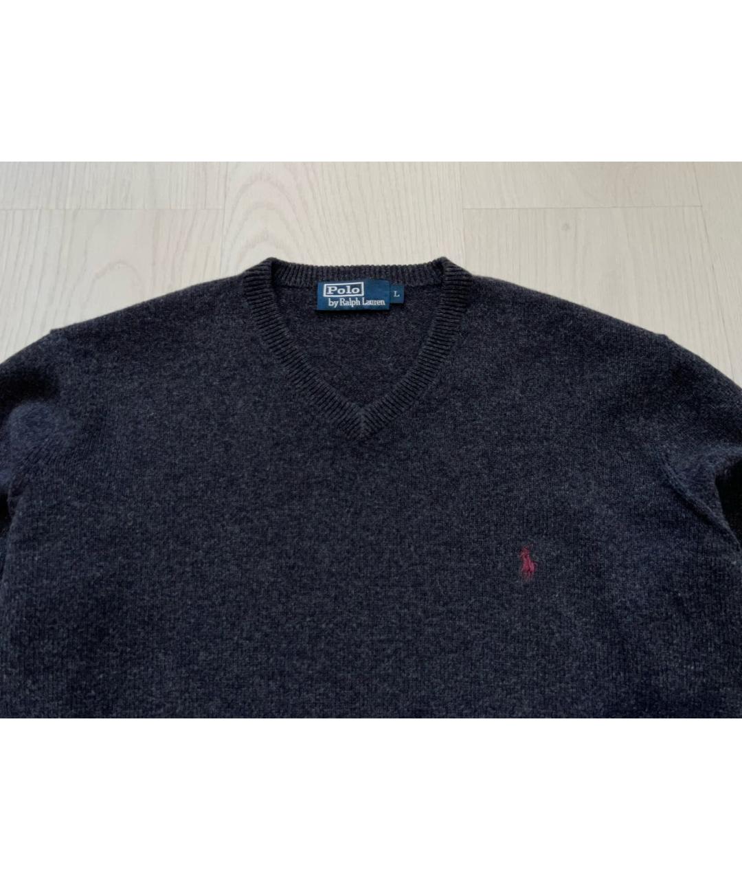RALPH LAUREN Антрацитовый шерстяной джемпер / свитер, фото 3