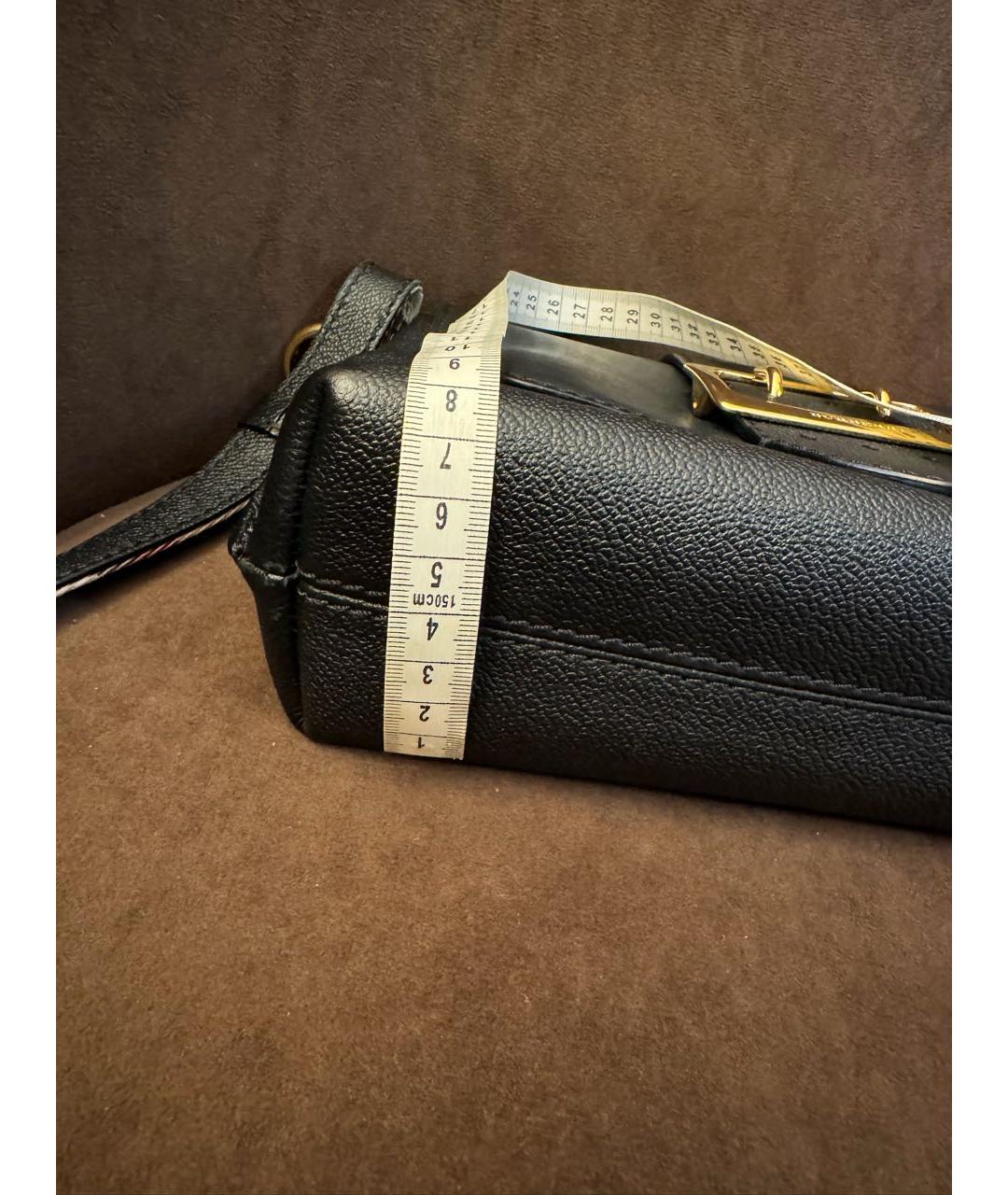 BURBERRY Черная кожаная сумка через плечо, фото 7