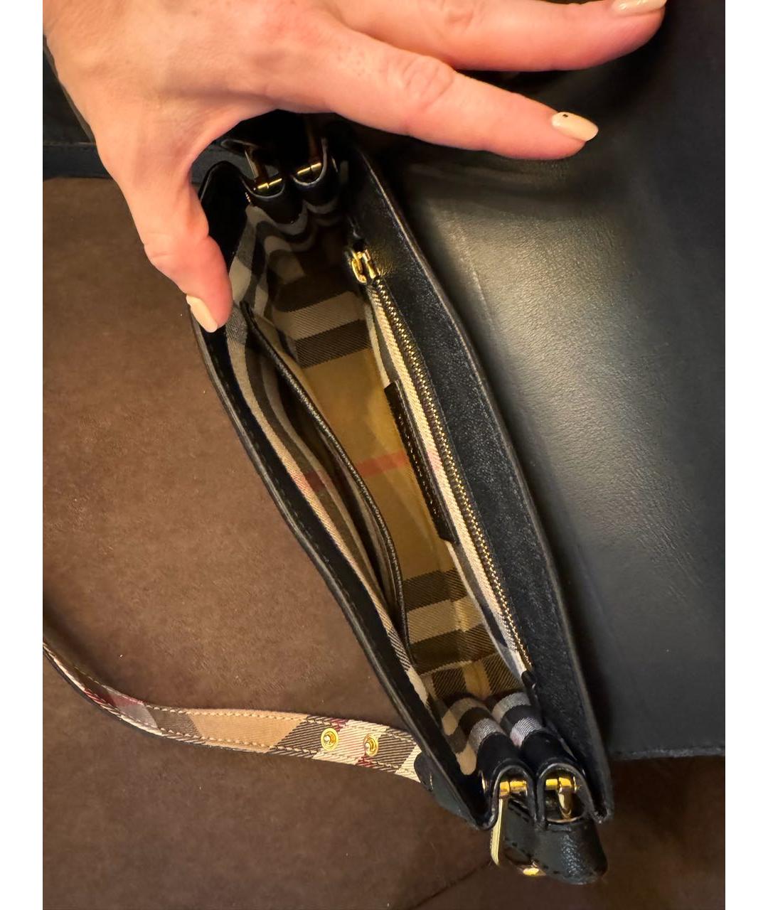 BURBERRY Черная кожаная сумка через плечо, фото 3