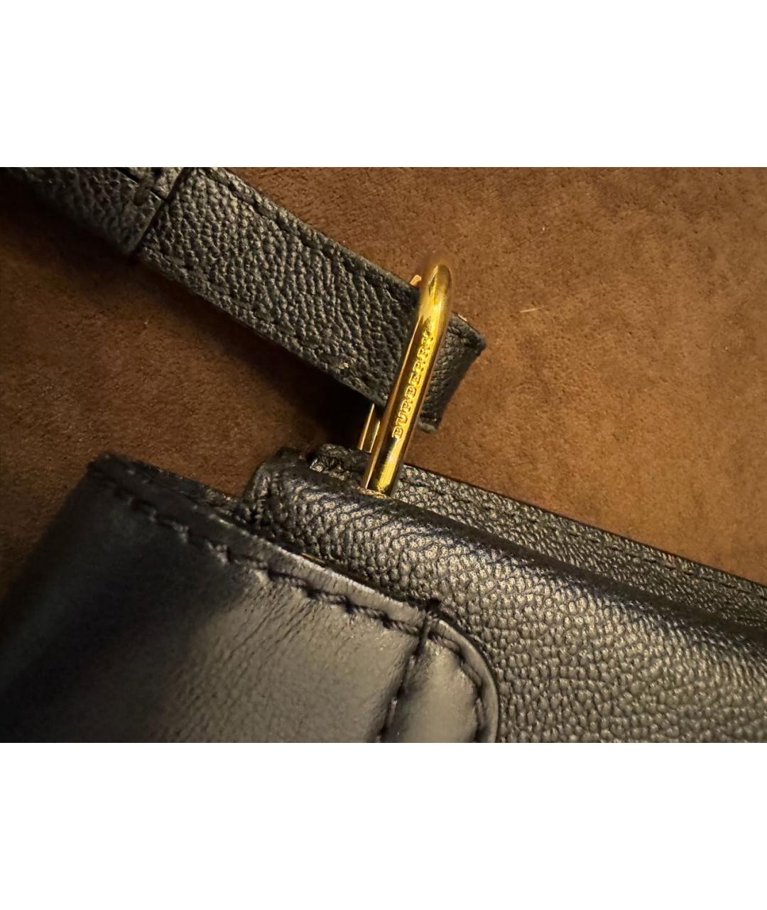 BURBERRY Черная кожаная сумка через плечо, фото 5