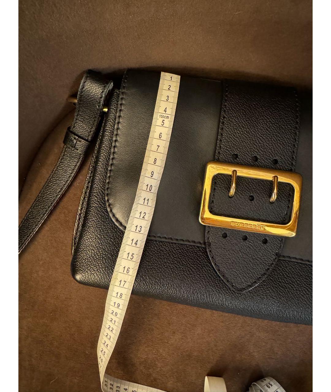 BURBERRY Черная кожаная сумка через плечо, фото 6