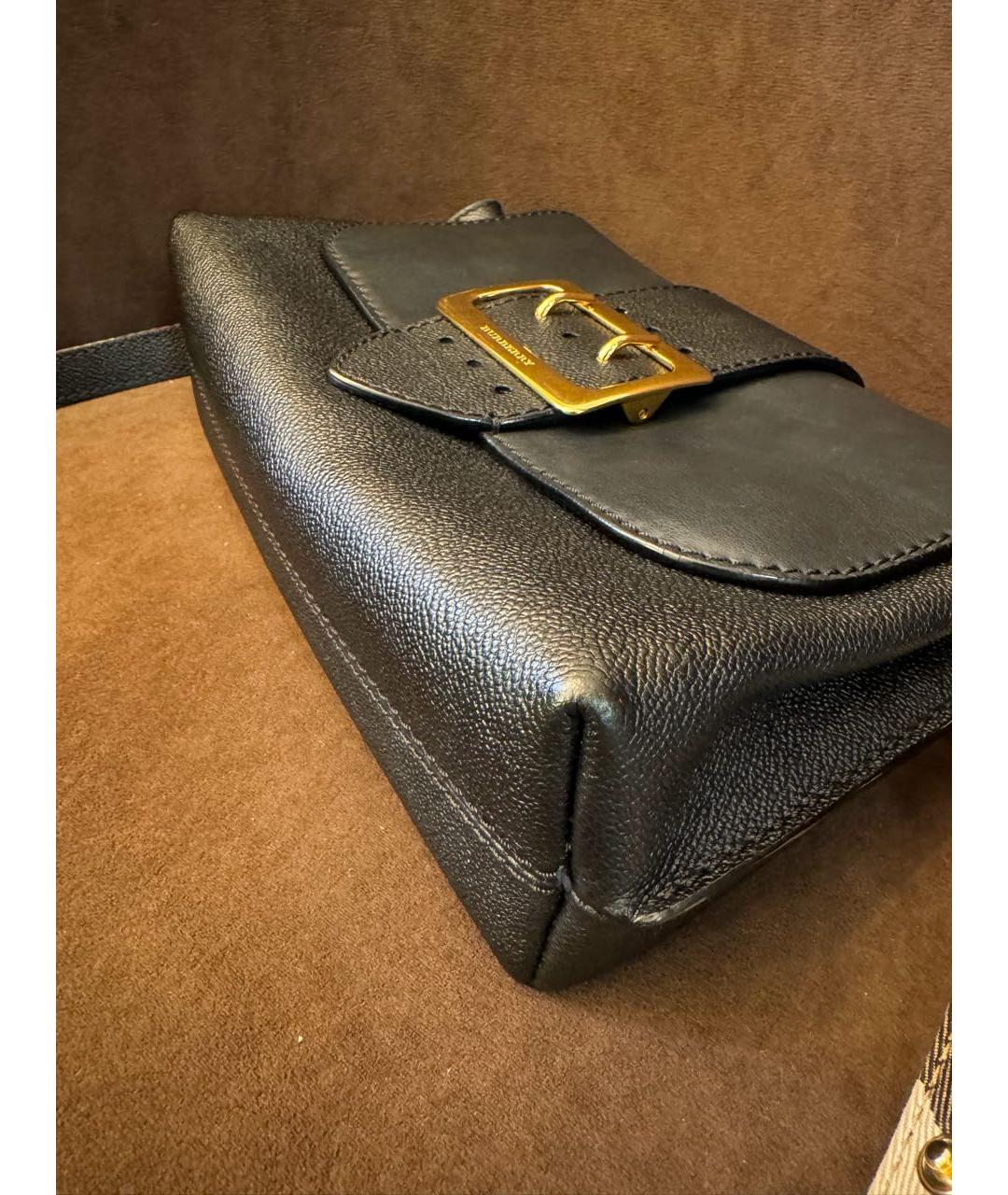 BURBERRY Черная кожаная сумка через плечо, фото 2