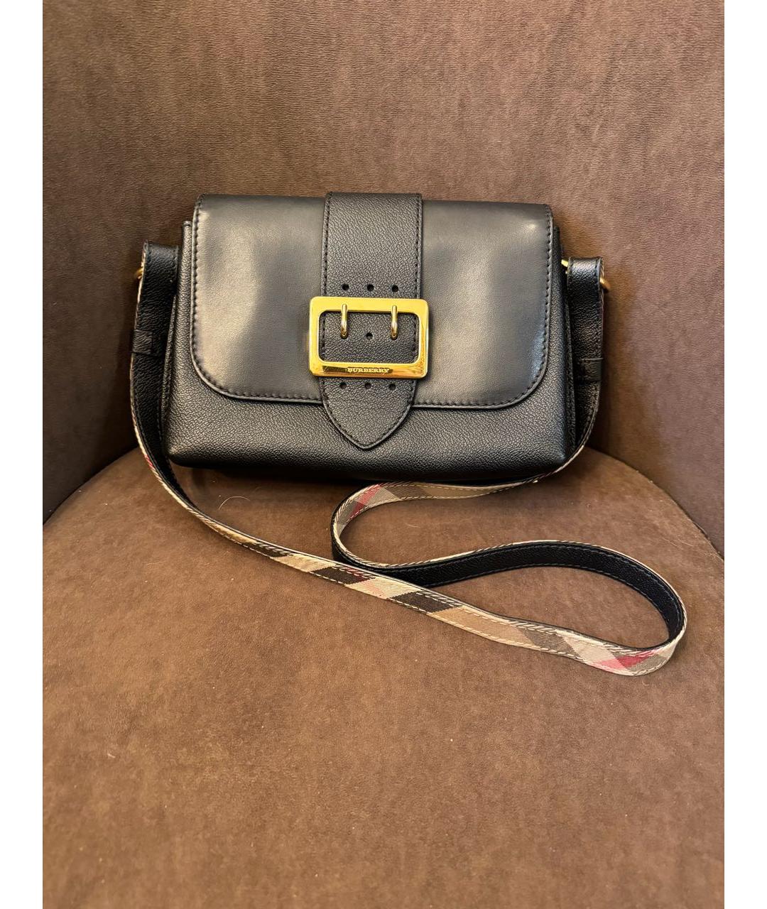 BURBERRY Черная кожаная сумка через плечо, фото 9