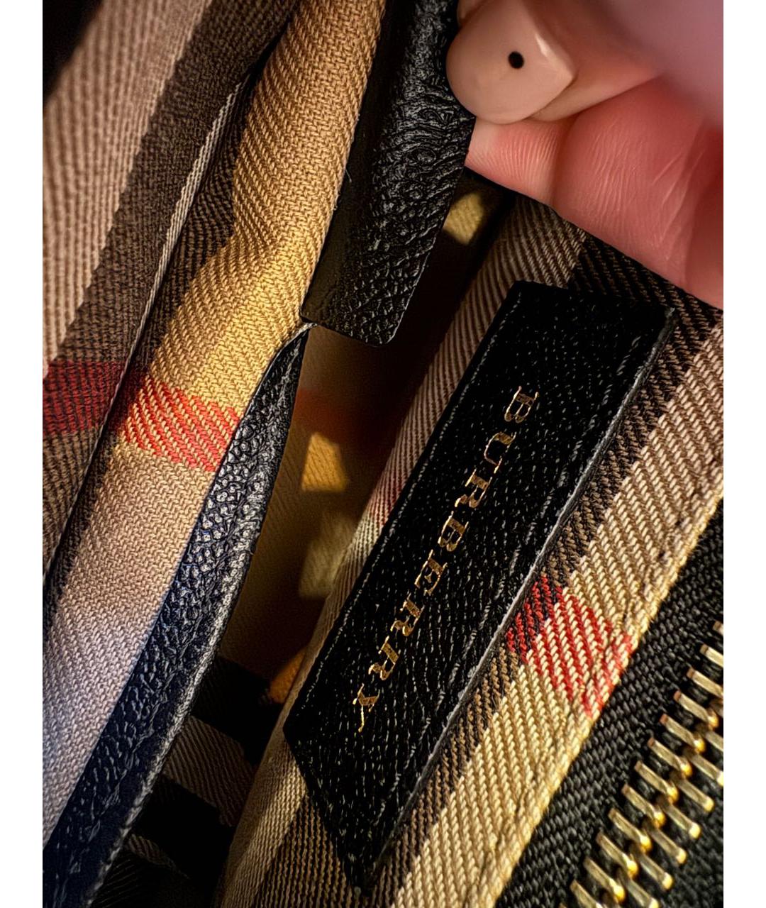 BURBERRY Черная кожаная сумка через плечо, фото 4