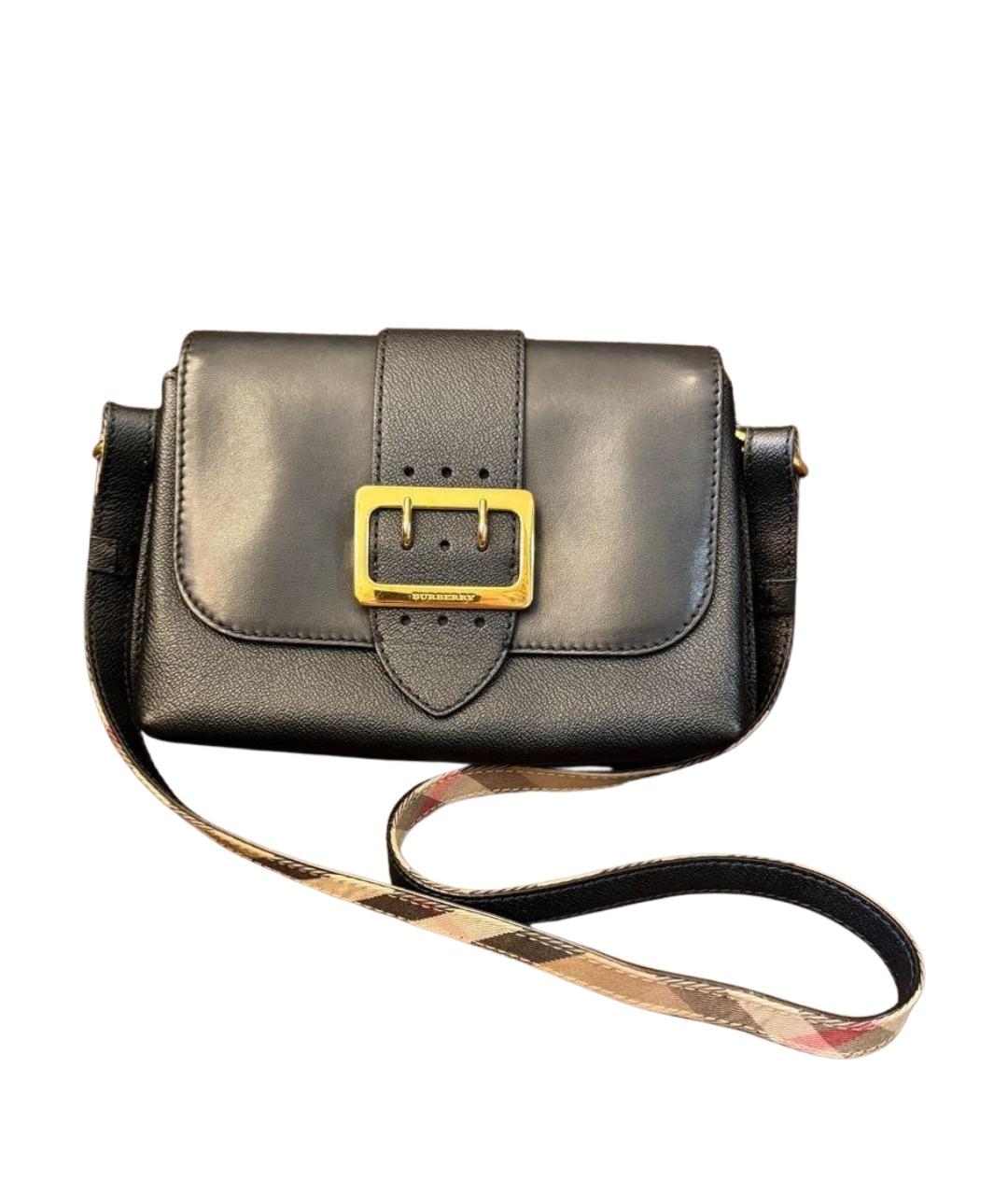 BURBERRY Черная кожаная сумка через плечо, фото 1