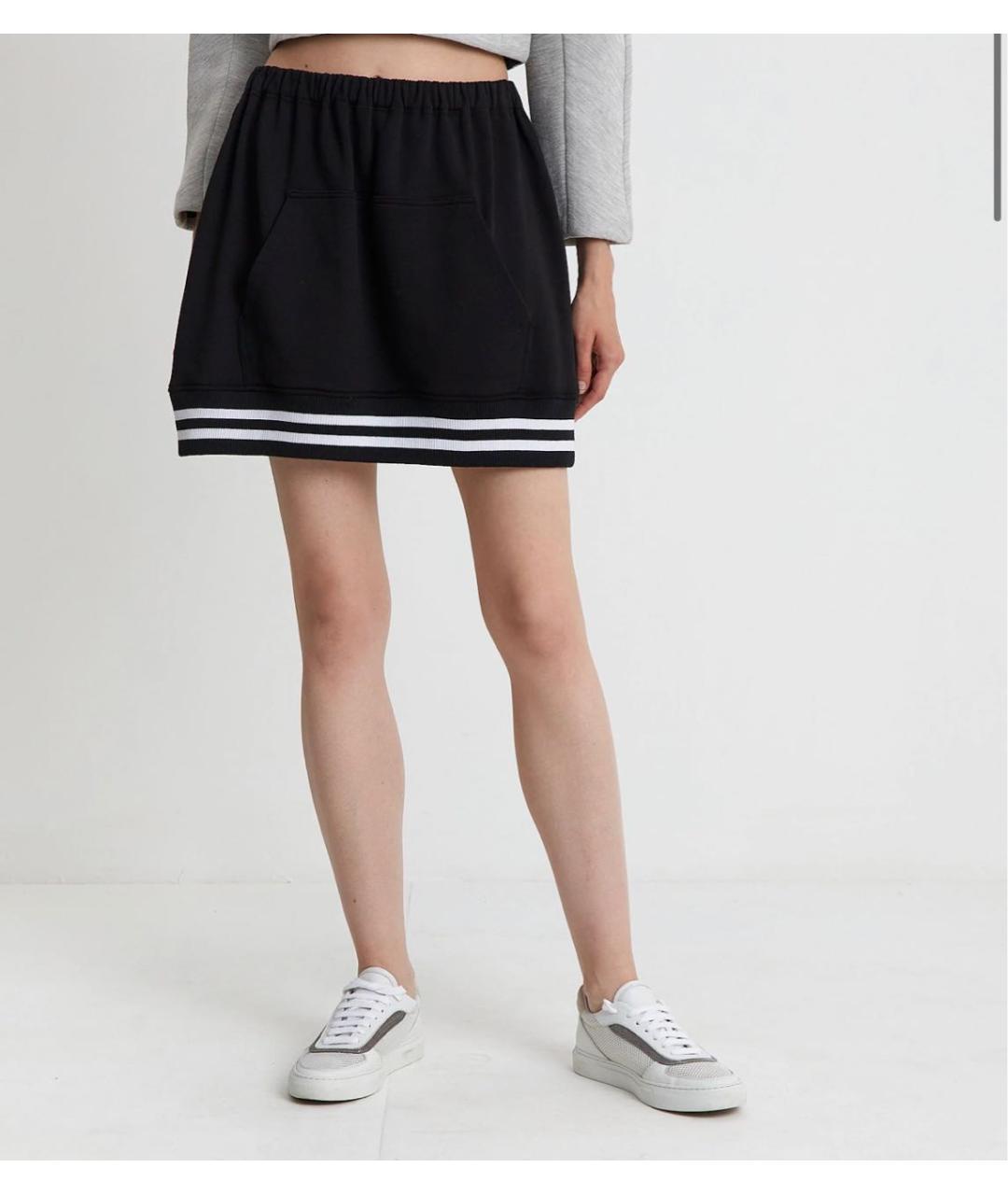 RED VALENTINO Черная полиэстеровая юбка мини, фото 2