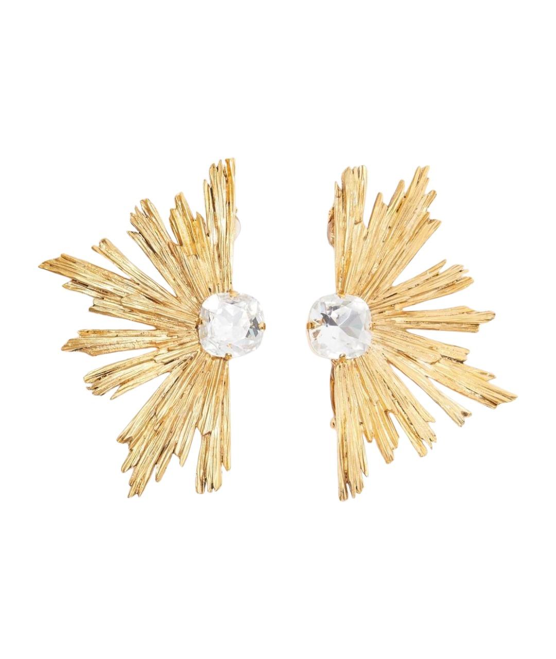 SAINT LAURENT Желтые металлические серьги, фото 1