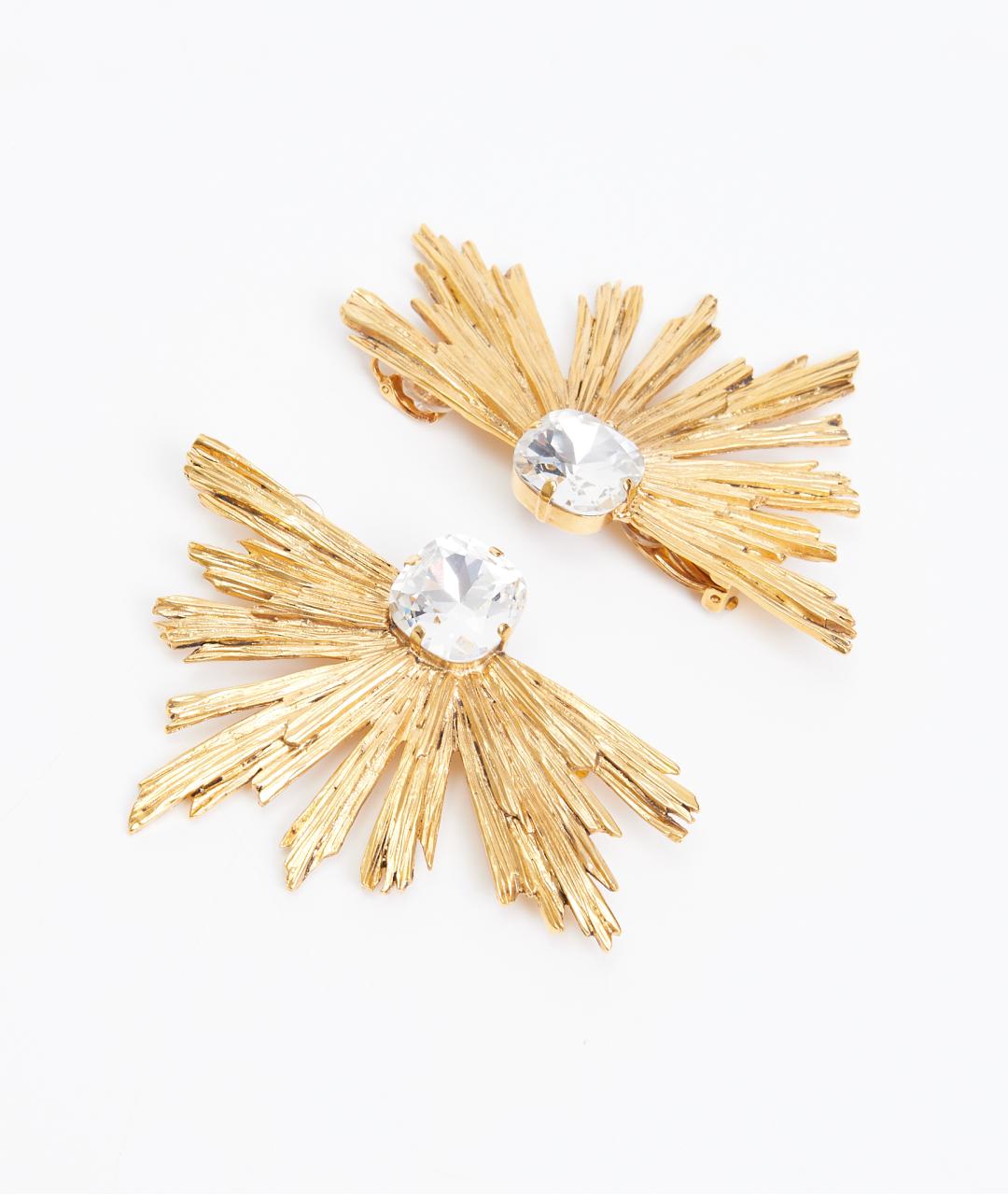 SAINT LAURENT Желтые металлические серьги, фото 2