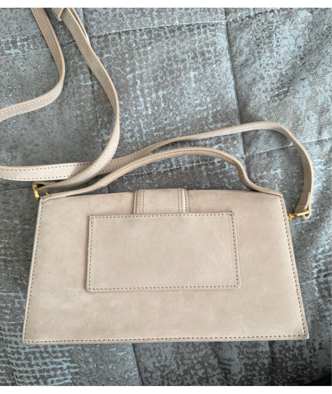 JACQUEMUS Бежевая замшевая сумка через плечо, фото 3