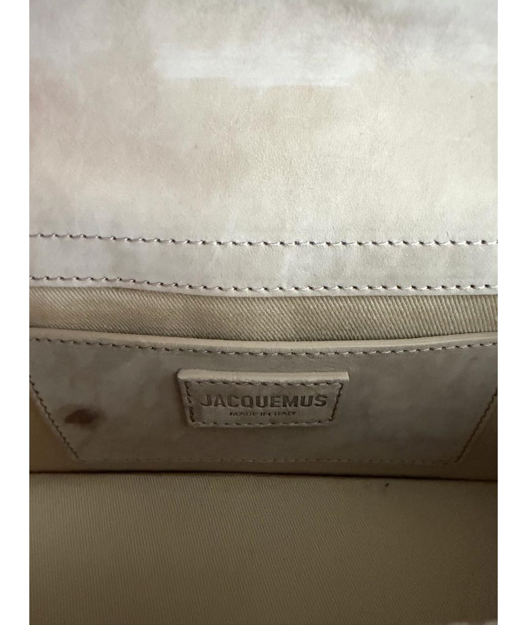 JACQUEMUS Бежевая замшевая сумка через плечо, фото 4