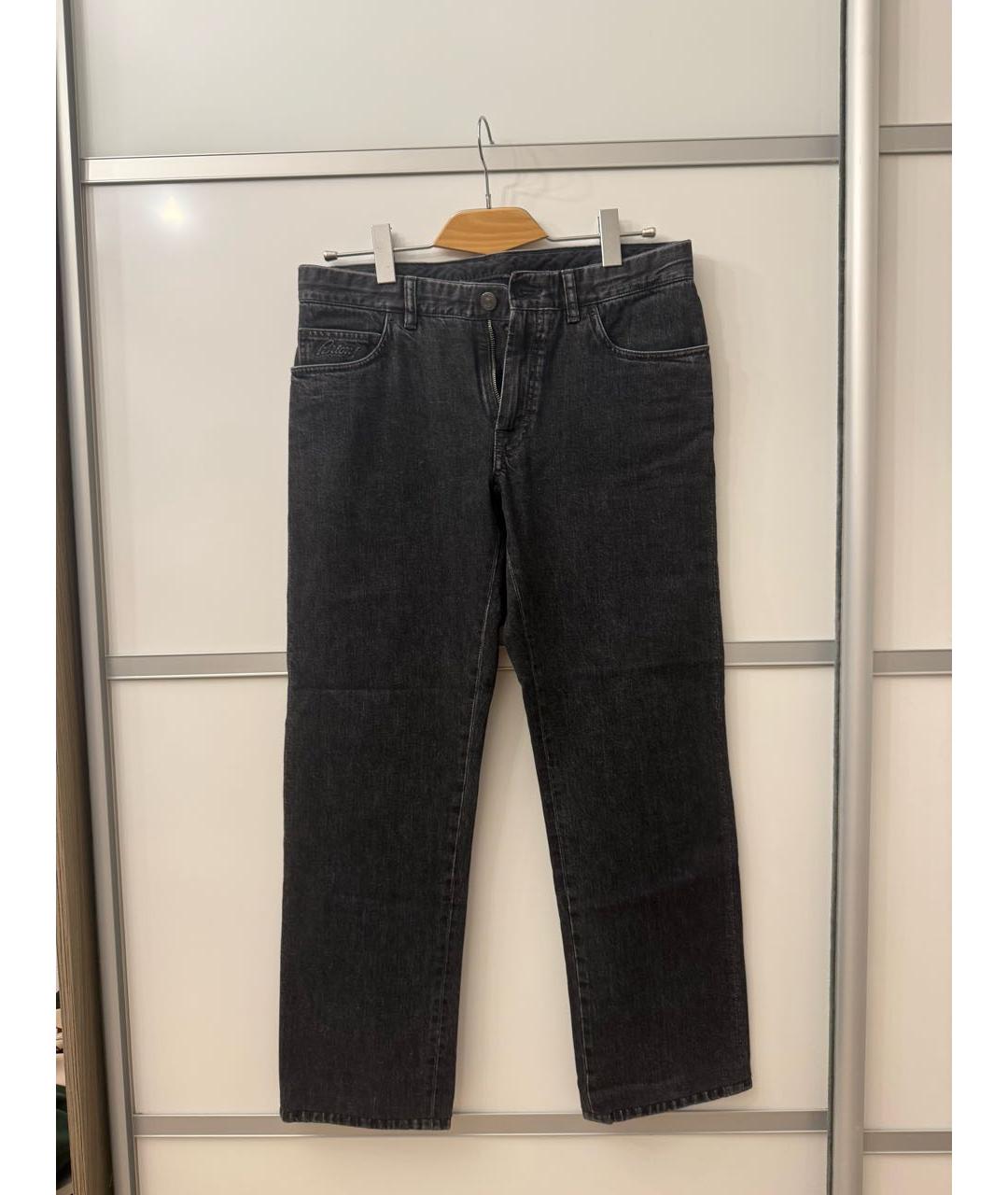 BRIONI Антрацитовые прямые джинсы, фото 2