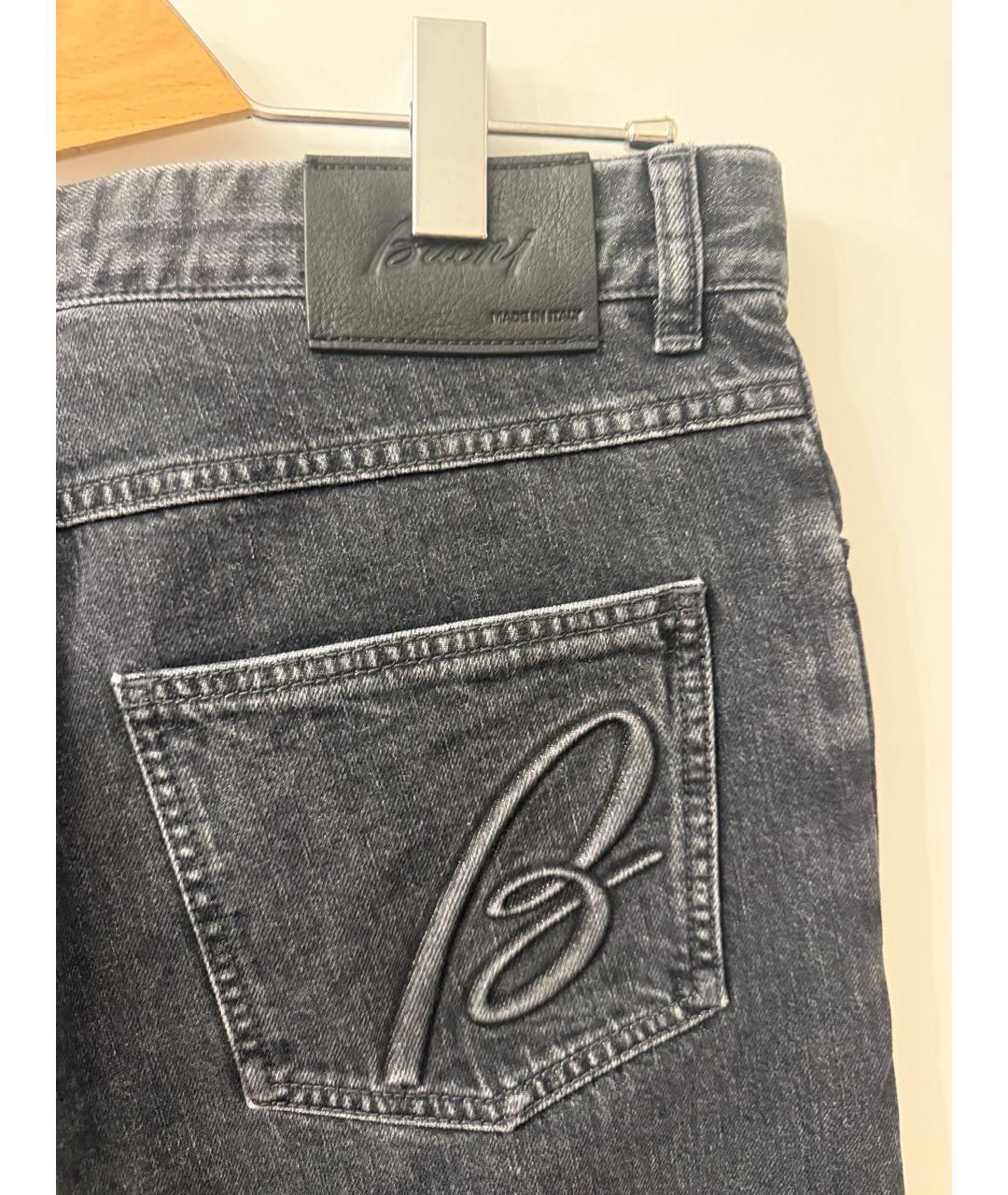 BRIONI Антрацитовые прямые джинсы, фото 4