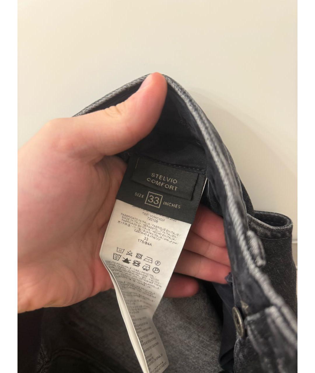 BRIONI Антрацитовые прямые джинсы, фото 5