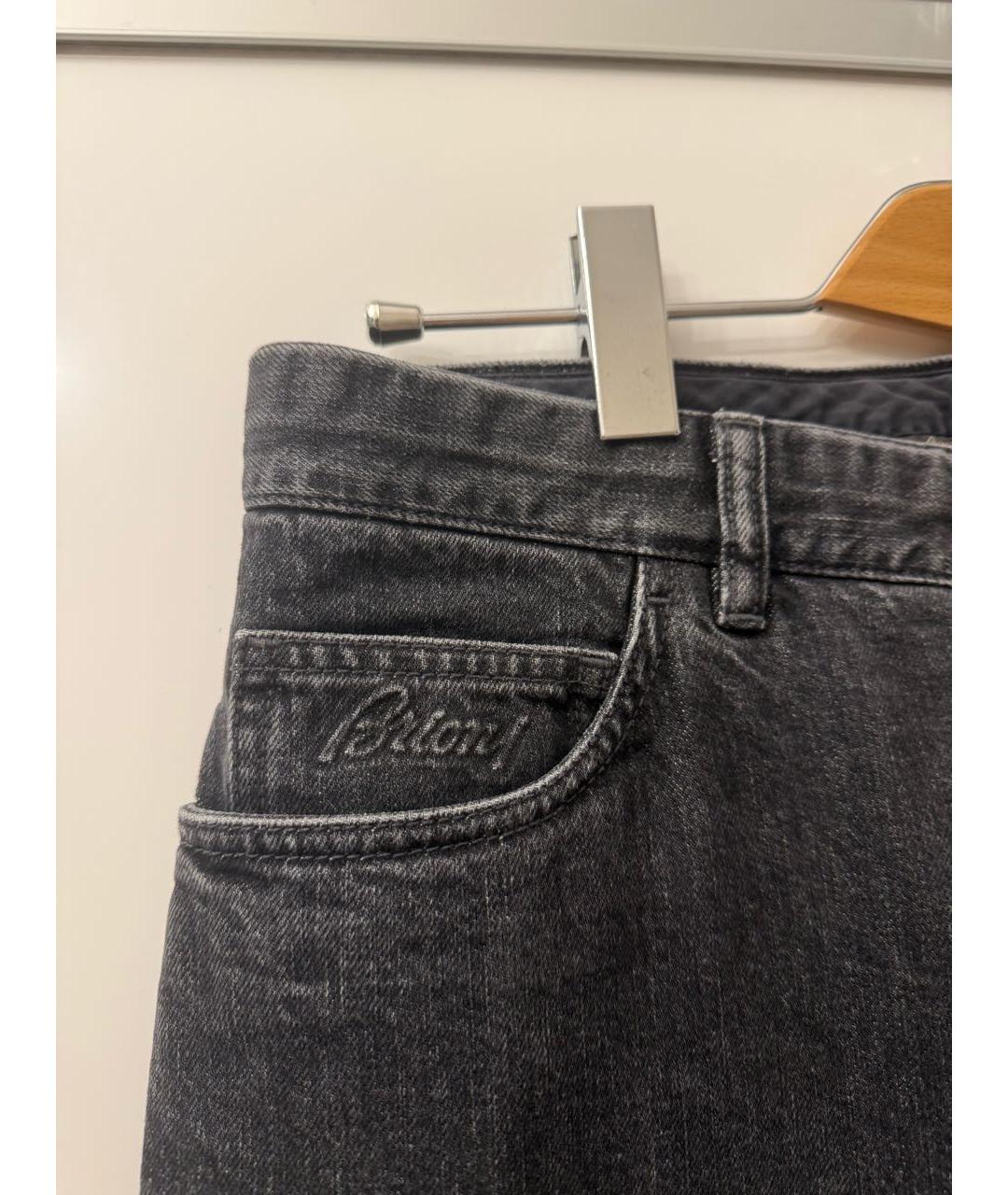 BRIONI Антрацитовые прямые джинсы, фото 3