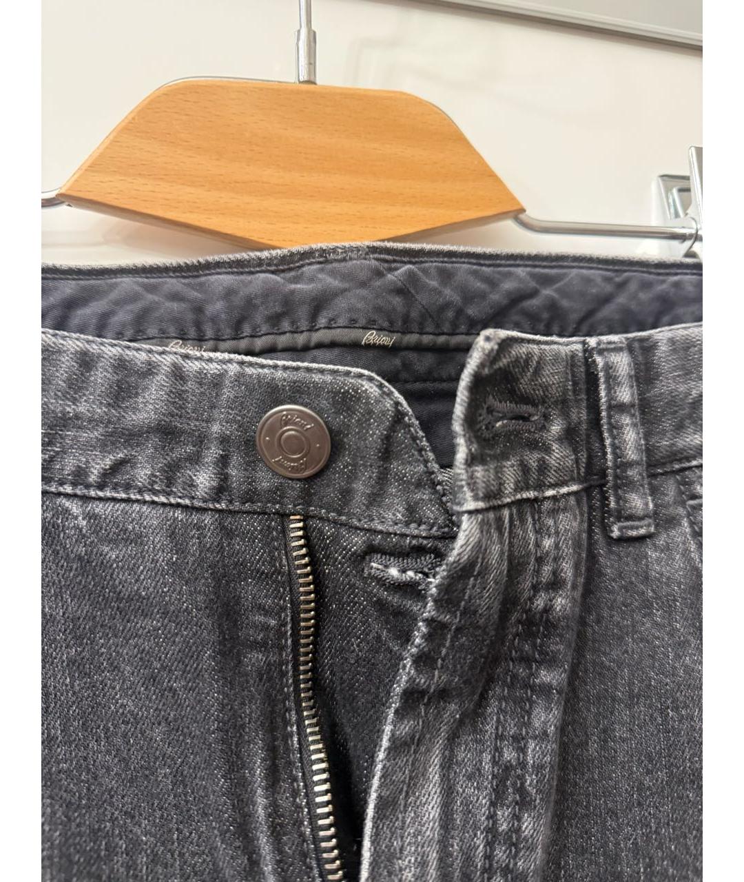 BRIONI Антрацитовые прямые джинсы, фото 6