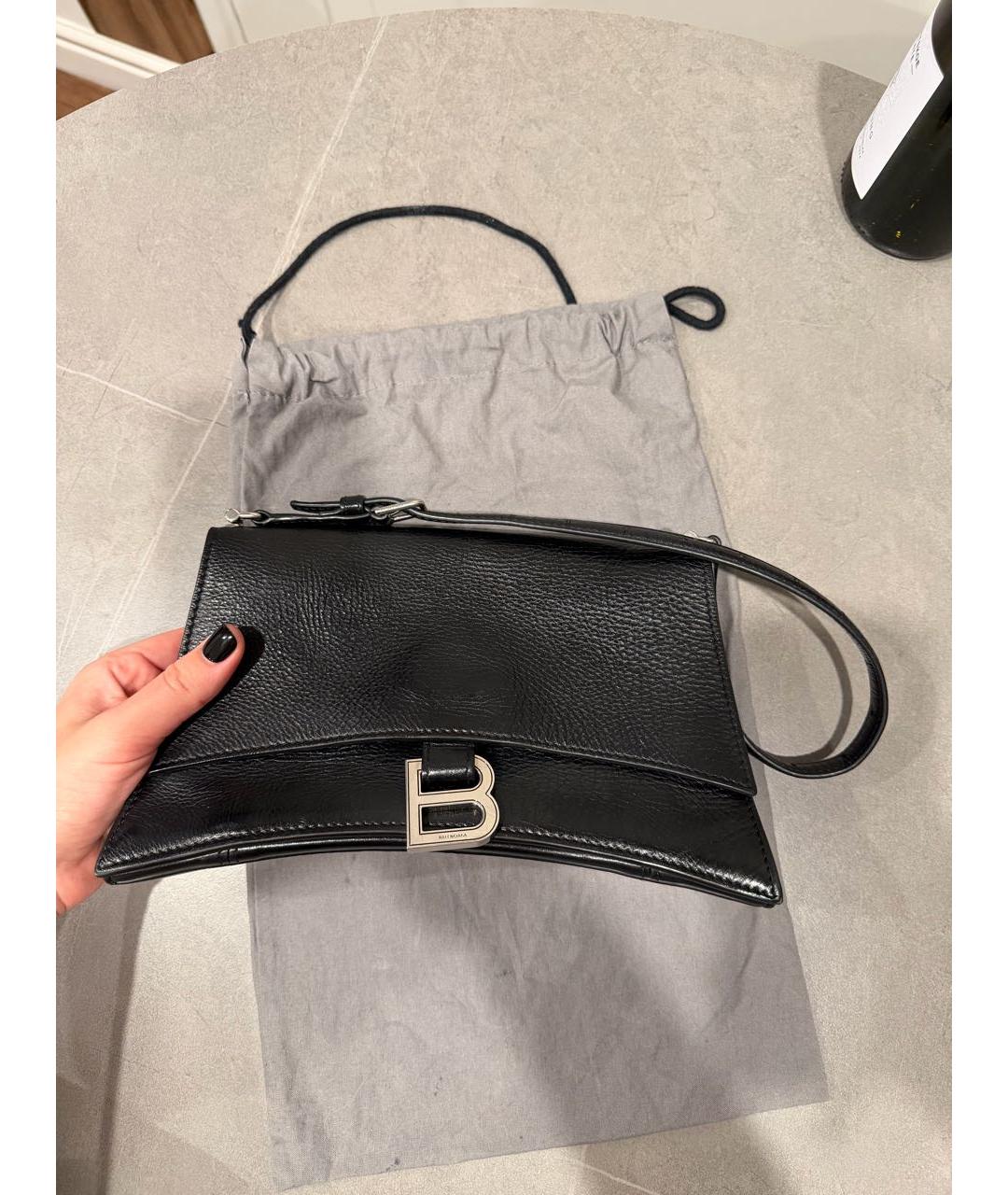 BALENCIAGA Черная кожаная сумка с короткими ручками, фото 2