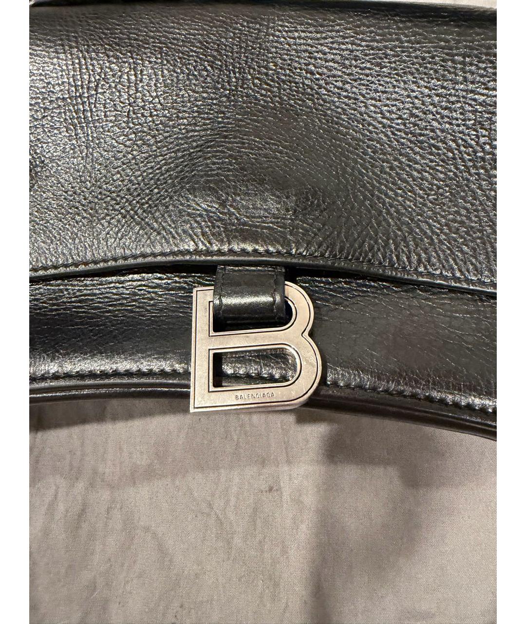 BALENCIAGA Черная кожаная сумка с короткими ручками, фото 7