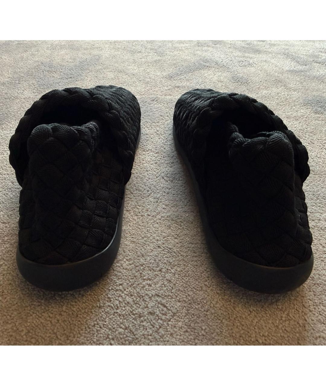 BOTTEGA VENETA Черные текстильные низкие кроссовки / кеды, фото 4