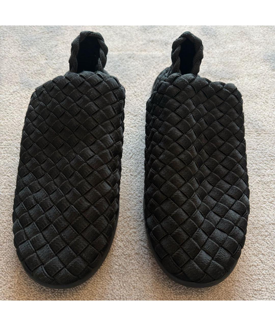 BOTTEGA VENETA Черные текстильные низкие кроссовки / кеды, фото 2