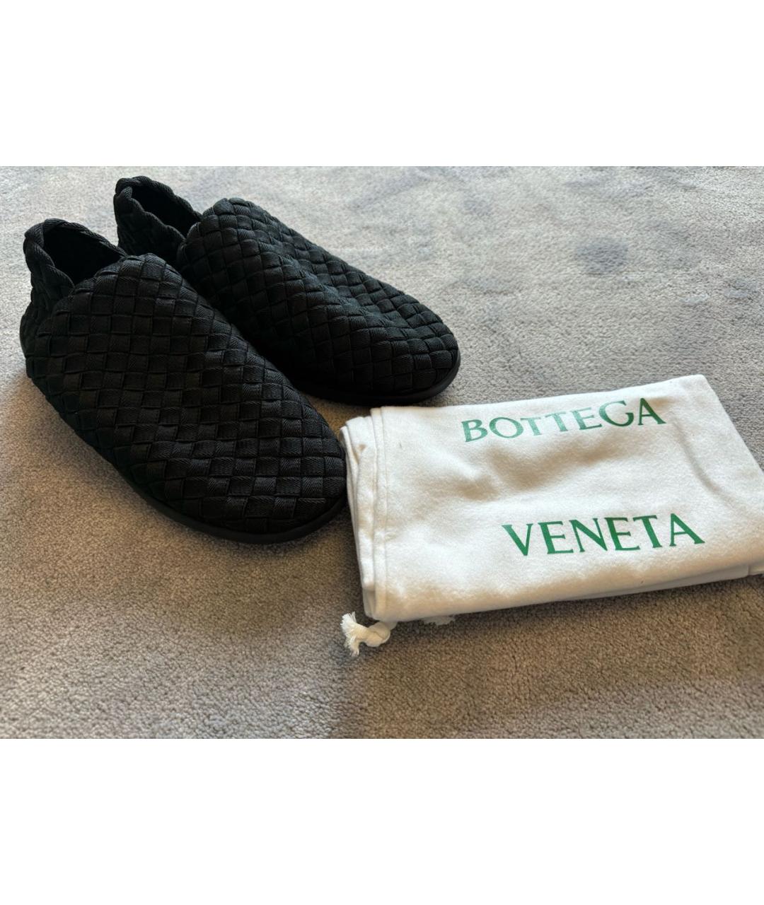 BOTTEGA VENETA Черные текстильные низкие кроссовки / кеды, фото 6