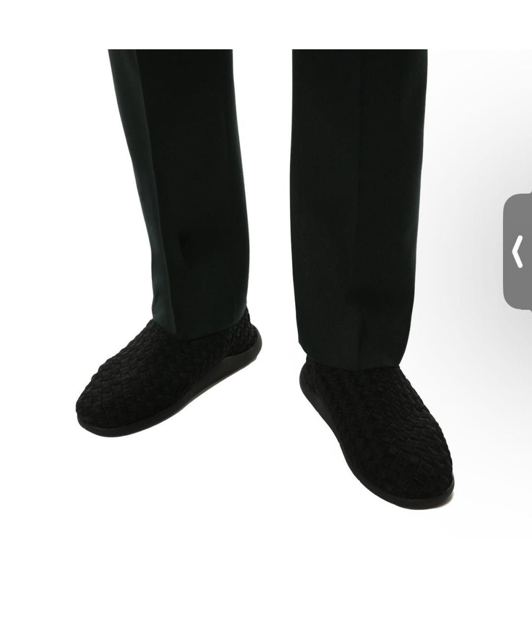 BOTTEGA VENETA Черные текстильные низкие кроссовки / кеды, фото 8