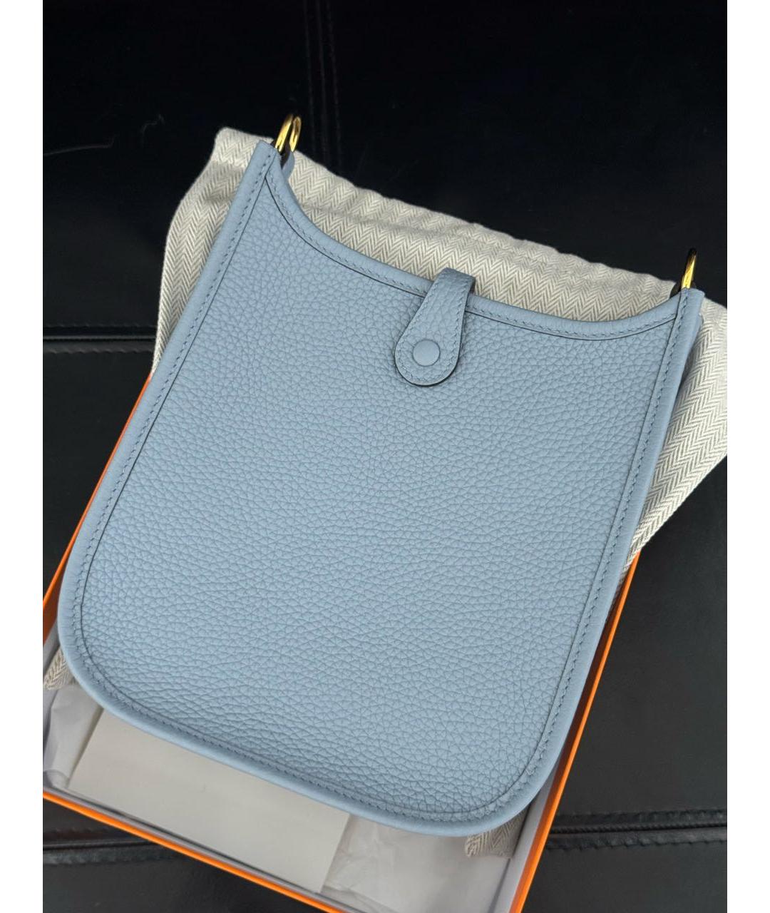 HERMES Голубая кожаная сумка через плечо, фото 3