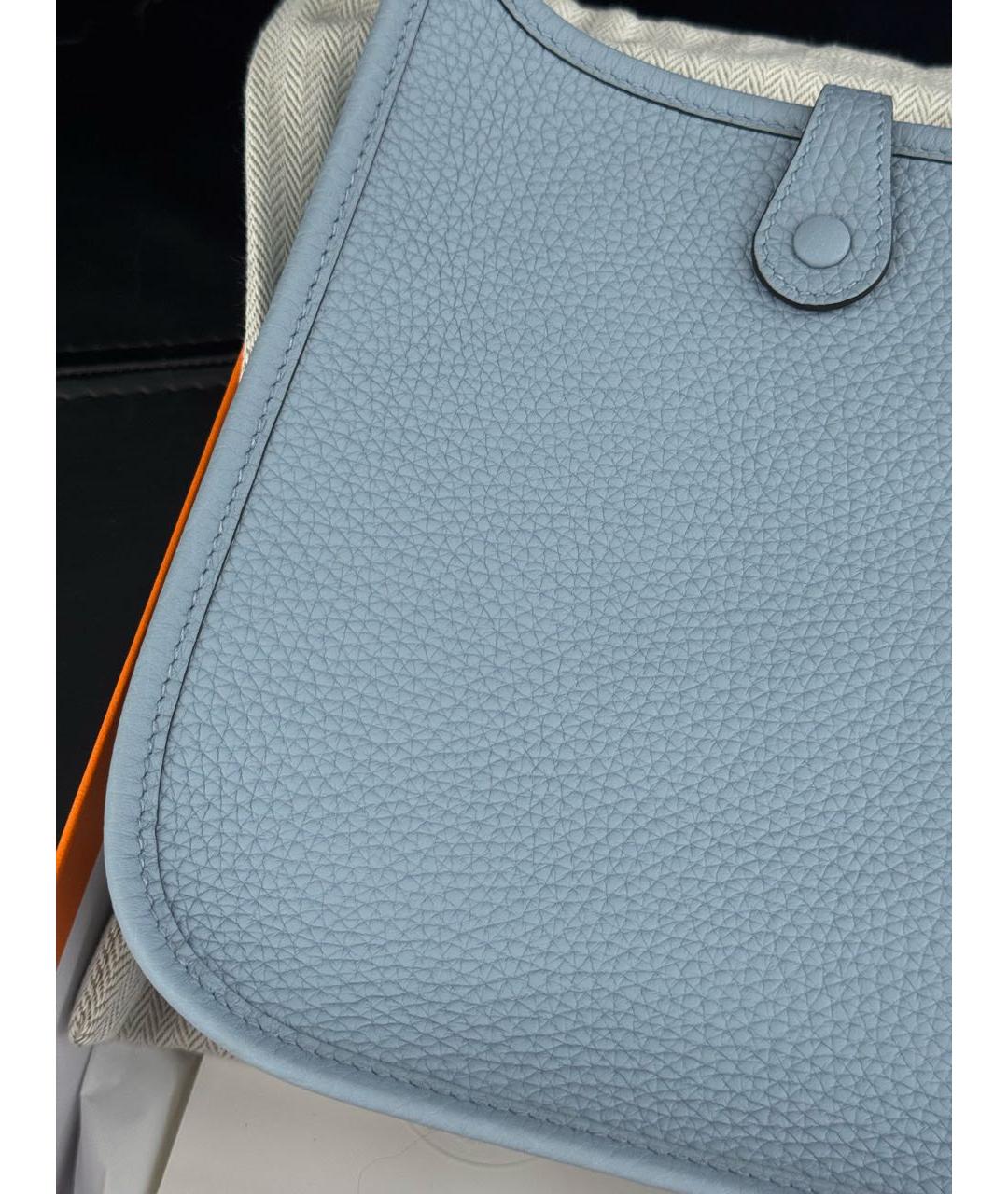 HERMES Голубая кожаная сумка через плечо, фото 6